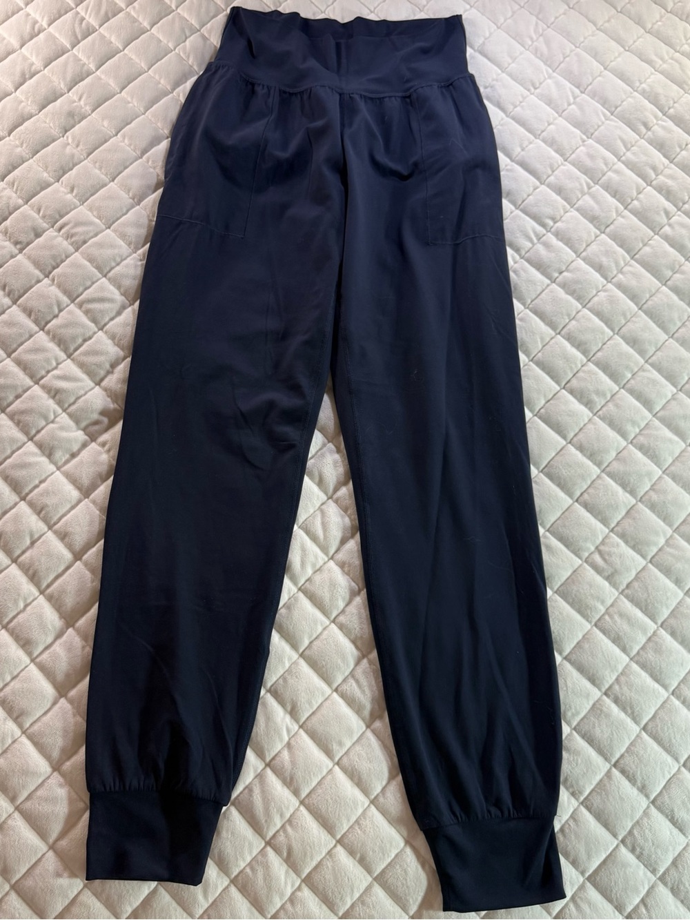 Athleta Salutation High Rise Jogger Powervita Navy Blue ST Small Tall EUC